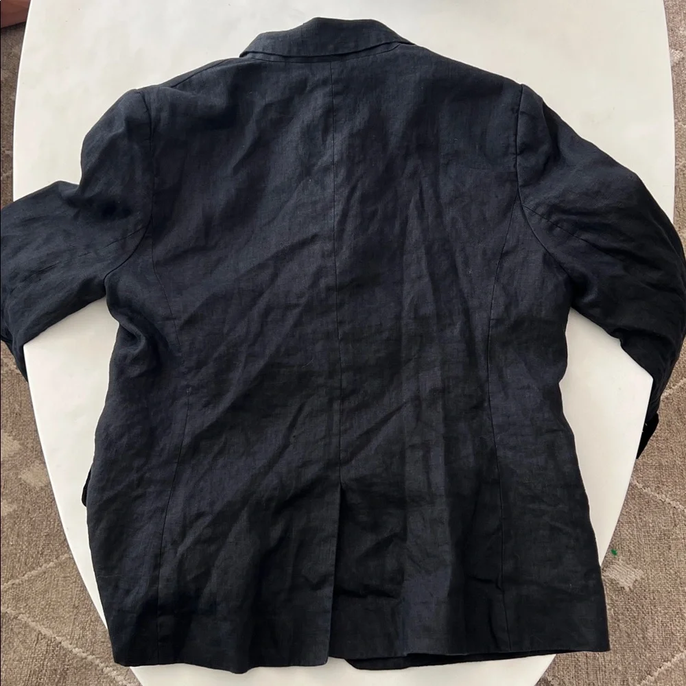 Quince 100% European Linen Structured Blazer in Black Size Small - Picture 4 of 6